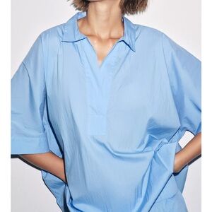 Zara NWT Light Blue Oversized Shirt